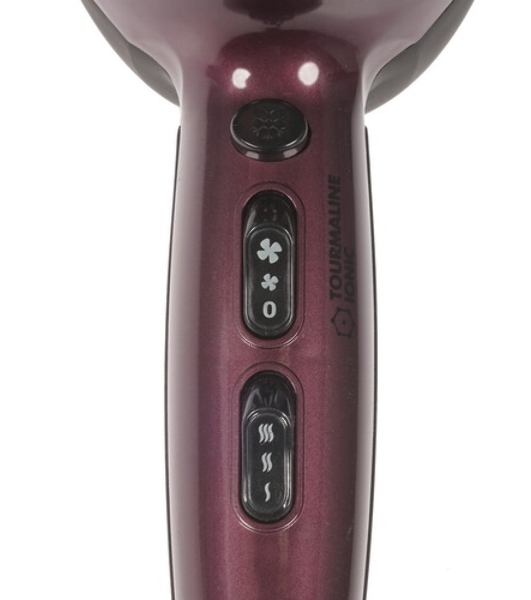 Фен Delta DL-0937 черный/бордовый, 2000 Вт, ионизация