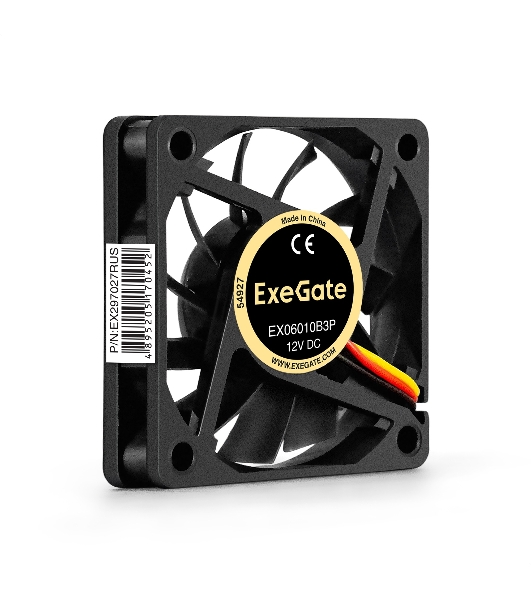Вентилятор для корпуса ExeGate EX06010B3P черный, 60 мм, 2000 об/мин, 16 дБ, 3 pin