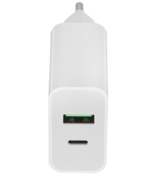 Сетевое зарядное устройство BQ Charger 20W2A01 (2 ports Type-C + USB, PD+QC3.0, 20W) белый