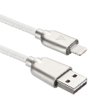Кабель USB ACD-Allure Lightning - USB-A Кожа, 1м, белый, фото 1
