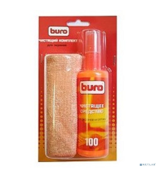 Чистящий набор (салфетки + гель) Buro BU-S/MF (салфетка и спрей) для экранов и оптики блистер 100 мл