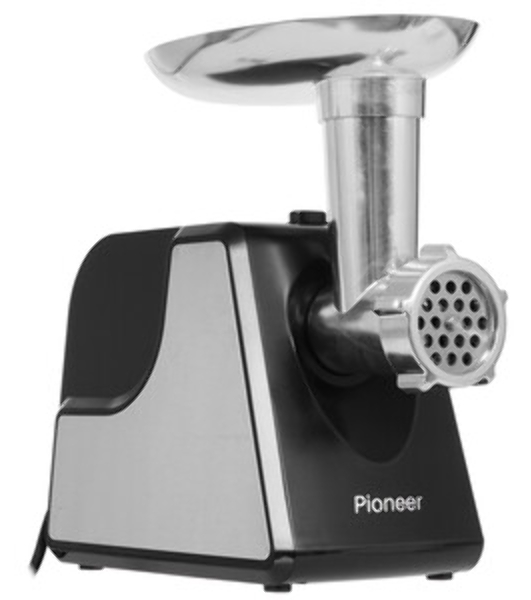 Мясорубка электрическая Pioneer MG225 черный, 3000 Вт, 3.0 кг/мин, реверс, защита от перегрузки, насадки - 4