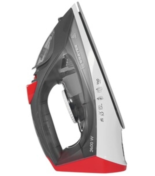 Утюг BRAYER BR4011 черный/белый/красный, 2400 Вт, 20 г /мин, 140 г/мин, 330 мл