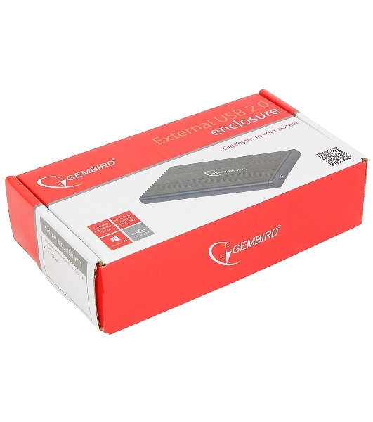 Внешний корпус для HDD Gembird EE2-U2S-5 2.5' EE2-U2S-5, черный, USB 2.0, SATA