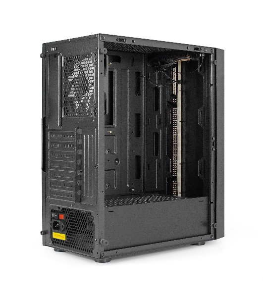 Компьютерный корпус Miditower ExeGate EVO-9211-EVO800 (ATX, БП EVO800RGb с вент. 12см, с окном, 2хUSB+1хUSB3.0, HD аудио, черный, 1 вент. с RGb подсветкой)