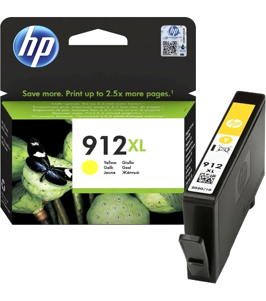 Картридж струйный HP 912XL 3YL83AE желтый увеличенной емкости (825 стр) для HP OfficeJet 801x, 802x