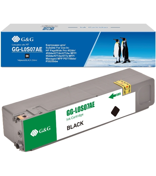 Картридж струйный G&G GG-L0S07AE черный (260мл) для HP PageWide Pro 452dn/452dw/477dn/477dw MFP