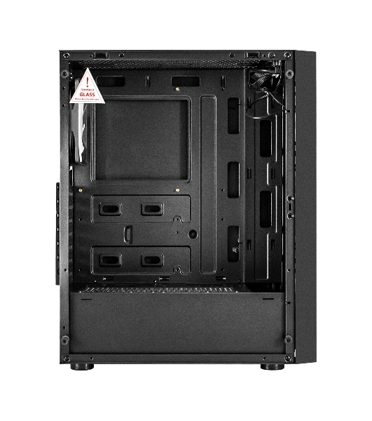 Компьютерный корпус Miditower ExeGate EVO-9211-EVO800 (ATX, БП EVO800RGb с вент. 12см, с окном, 2хUSB+1хUSB3.0, HD аудио, черный, 1 вент. с RGb подсветкой)