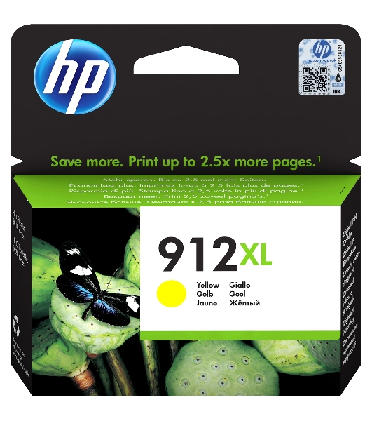 Картридж струйный HP 912XL 3YL83AE желтый увеличенной емкости (825 стр) для HP OfficeJet 801x, 802x