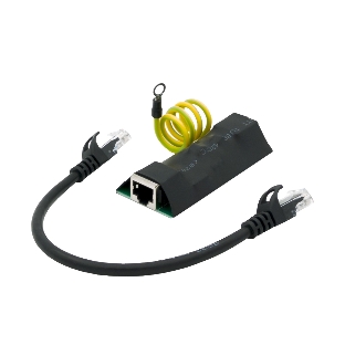 Бескорпусное устройство грозозащиты линий Ethernet + PoE на 1 канал (УЗИП). Класс II. Защищает PoE оборудование, подключенное к линиям Ethernet от наведенного напряжения высоких энергий. Скорость передачи данных: 10/100/1000 Мбит/c. Стандарты PoE: IEEE802.3 af/at/bt до 90W. Защищаемые контакты: 1-8. Номинальное рабочее напряжение Un - 48V DC. Максимальное рабочее напряжение Um - 58V DC. Номинальный ток разряда In - до 5kA. Максимальный ток разряда Imax - до 5kA. Время отклика - до 1нс. Вход - Р