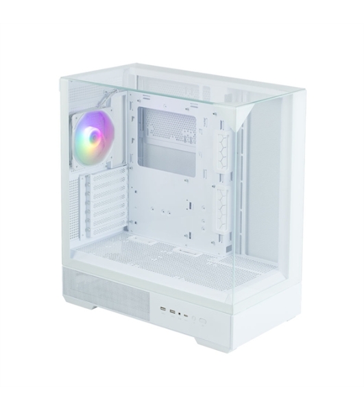 Компьютерный корпус ZALMAN P40 Prism, ATX, белый, WINDOW, 2x3.5', 3x2.5', 1xUSB TYPE-C, 2xUSB 3.0, REAR 1x120мм ARGb