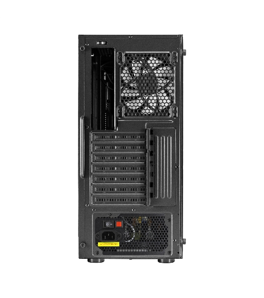 Компьютерный корпус Miditower ExeGate EVO-9211-EVO800 (ATX, БП EVO800RGb с вент. 12см, с окном, 2хUSB+1хUSB3.0, HD аудио, черный, 1 вент. с RGb подсветкой)