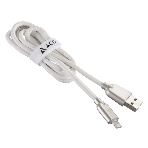 Кабель USB ACD-Allure Lightning - USB-A Кожа, 1м, белый, фото2