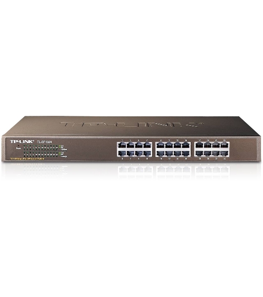 Коммутатор сетевой TP-Link SMB TL-SF1024 Коммутатор 24-port 10/100M Switch, 1U 19-inch rack-mountable steel case