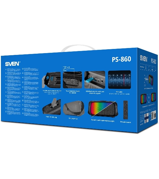 Портативная колонка SVEN PS-860 черный 100W 1.0 BT/3.5Jack 5400mAh