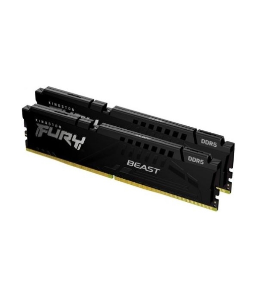 Оперативная память Kingston Fury Beast, DDR5, 32GB (2x16GB), 5200MHz, CL40, DIMM, радиатор, черный
