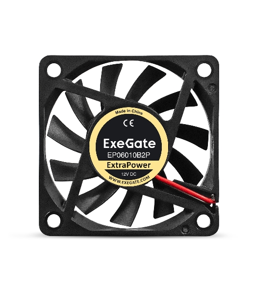 Вентилятор для корпуса ExeGate ExtraPower EP06010B2P черный, 60 мм, 3200 об/мин, 26 дБ, 2 pin