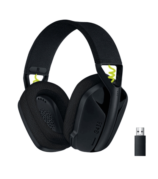 Гарнитура Logitech G435 чёрный/жёлтый, беспроводная, Bluetooth/USB, до 18 ч
