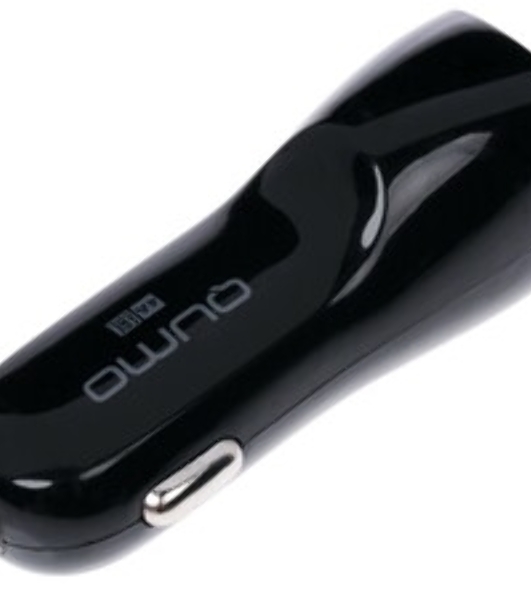 Автомобильное зарядное устройство QUMO 3A, 2 USB, 1A+2A черный