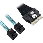 Кабель Broadcom 05-60003-00 Slimline SASx8 (SFF8654) -to- 2 SAS HD x4 (SFF8643)+ SFF9402, 1M, фото7