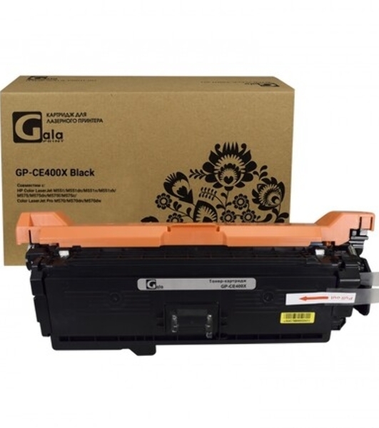 Картридж лазерный GalaPrint GP-CE400X черный (11000 стр) для HP Color LaserJet Enterprise M551dn/M551n/M551xh
