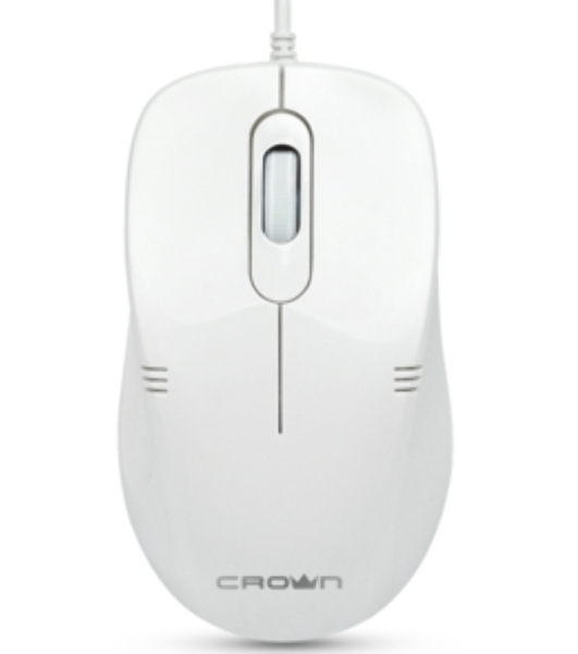 Мышь проводная Crown CMM-502 белый, 1000 dpi, USB, кнопки - 3