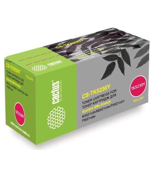 Картридж лазерный Cactus CS-TK5230Y желтый (2600 стр.) для Kyocera Ecosys M5521cdn/M5521cdw/P5021cdn/P5021cdw