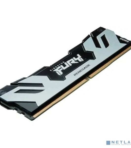 Оперативная память Kingston Fury Renegade, DDR5, 16Gb (1x16Gb), 6400MHz, CL32, DIMM, с радиатором, серебристый/черный
