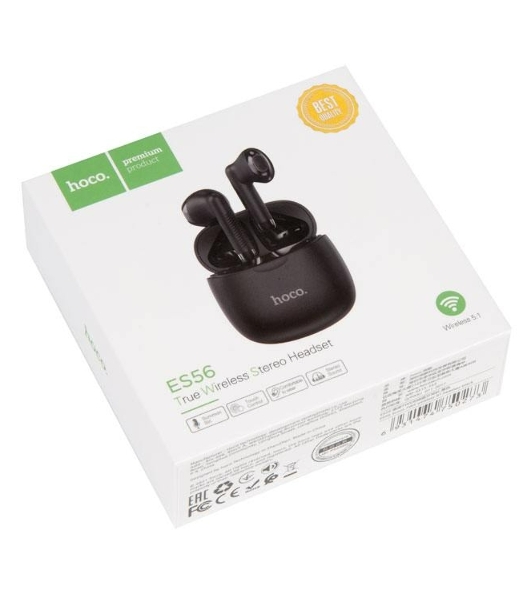 Наушники TWS Hoco ES56 черный, вкладыши, Bluetooth, до 4 ч.