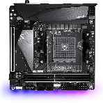 Материнская плата Gigabyte B550I AORUS PRO AX, AM4, AMD B550, 2xDDR4, 4xSATA, 2xM.2, 1xPCIe 4.0 x16, 2xHDMI, 1xDP, 1x 2.5Gb LAN, 1xUSB-C 3.2 Gen 2, 4xUSB-A 3.2 Gen 1, 3x3.5 мм, 7.1, Mini-ITX, фото 1
