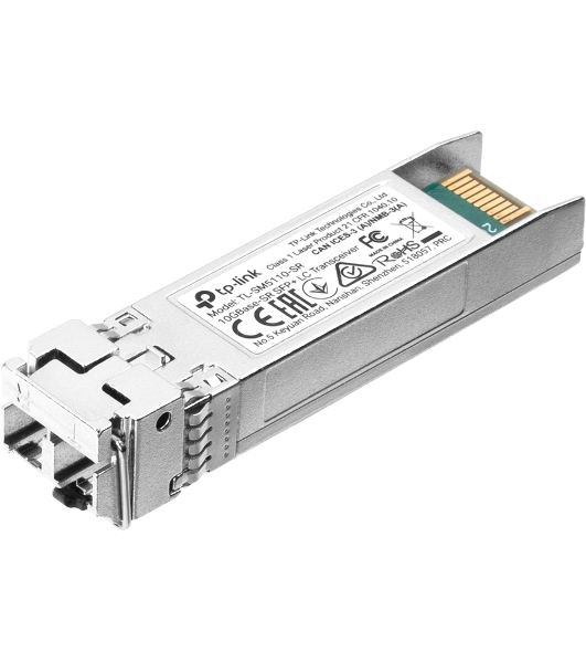 Трансивер TP-Link 10G SFP+ Module, LC connector, 50/125um or 62.5/125um Multi-mode, 850nm wavelength, distance up to 300m.
