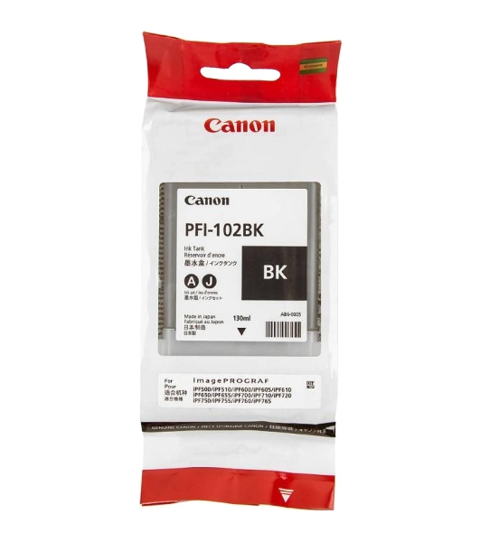 Картридж струйный Canon PFI-102Bk (0895B001) черный (130 мл.) для Canon iPF605, iPF610, iPF650, iPF655, iPF710, iPF750, iPF755, LP17, iPF510