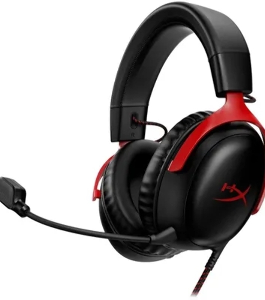 Гарнитура HyperX Cloud III чёрный-красный, проводная, 3.5 мм