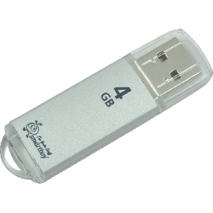 Флешка USB Smartbuy V-Cut series (SB4GbVC-S), 4Gb, USB 2.0, R/W 25/15, серебристый