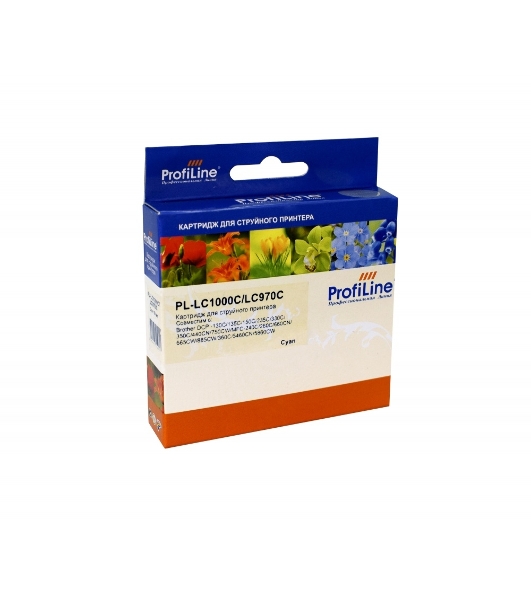 Картридж струйный ProfiLine PL-LC1000C/LC970BC для принтеров Brother DCP -130C/135C/150C/235C/330C/350C/440CN/750CW/MFC-240C/260C/660CN/665CW/885CW/360C/5460CN/5860CW 20 мл Cyan