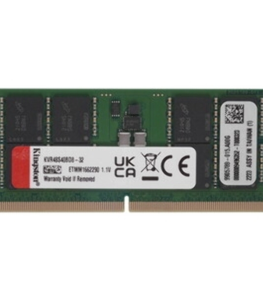 Оперативная память Kingston ValueRAM, DDR4, 32GB (1x32GB), 3200MHz, CL22, SO-DIMM