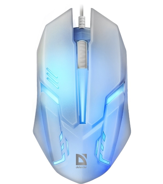 Мышь проводная Defender Cyber MB-560L белый, 1200 dpi, USB, кнопки - 3