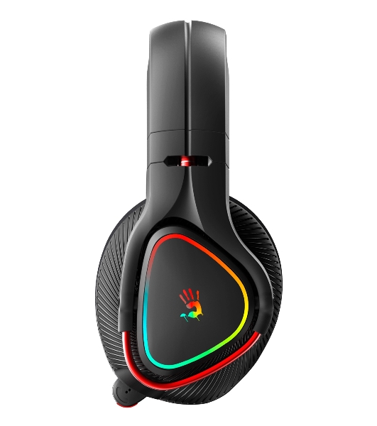 Гарнитура Bloody MR710 чёрный, беспроводная + проводная, Bluetooth, до 44 ч, подсветка