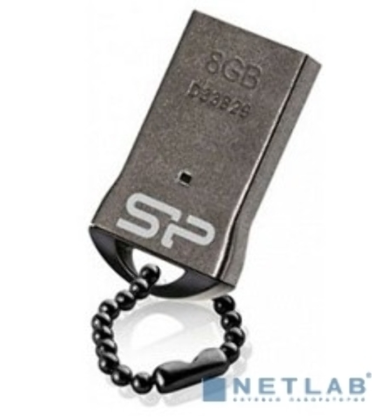 Флешка USB R/W Silicon Power 8Gb Touch T01 SP008Gb,UF2T01V1K USB 2.0 черный/серебристый