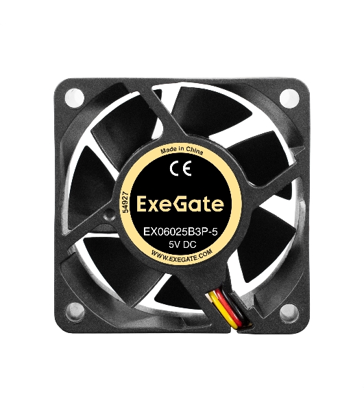 Вентилятор для корпуса ExeGate EX06025B3P-5 черный, 60 мм, 4000 об/мин, 28.9 дБ, 3 pin