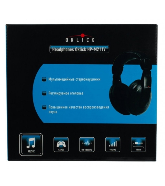 Проводные наушники Oklick HP-M211V черный, полноразмерные, Jack 3.5 мм