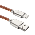 Кабель USB ACD-Allure Type-C ~ USB-A Кожа, 1м, коричневый, фото2