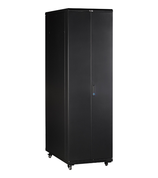 Шкаф 19' Business, 32U 600x800, черный, передняя дверь стекло, задняя дверь распашная металл