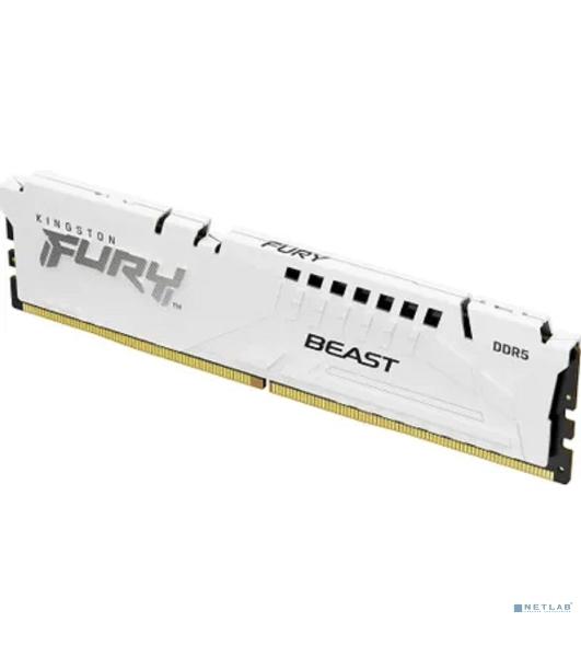 Оперативная память Kingston Fury Beast, DDR5, 16Gb (1x16GB), 5600MHz, CL36, DIMM, с радиаторами, белый