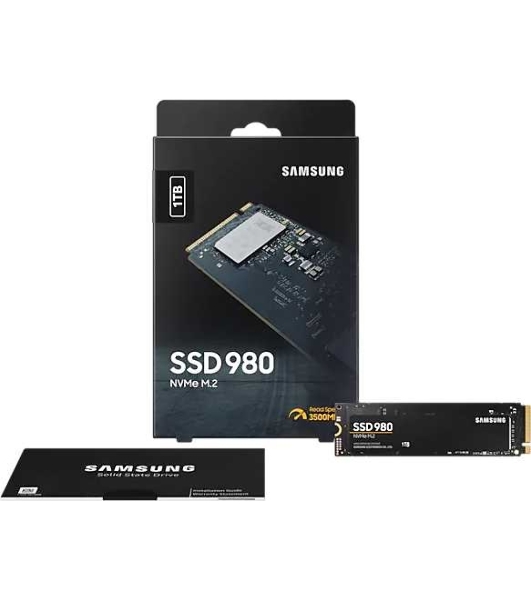 Накопитель SSD Samsung 980, 1000Gb, PCIe 3.0 x4, M.2 2280, NVMe, R/W 3500/3000