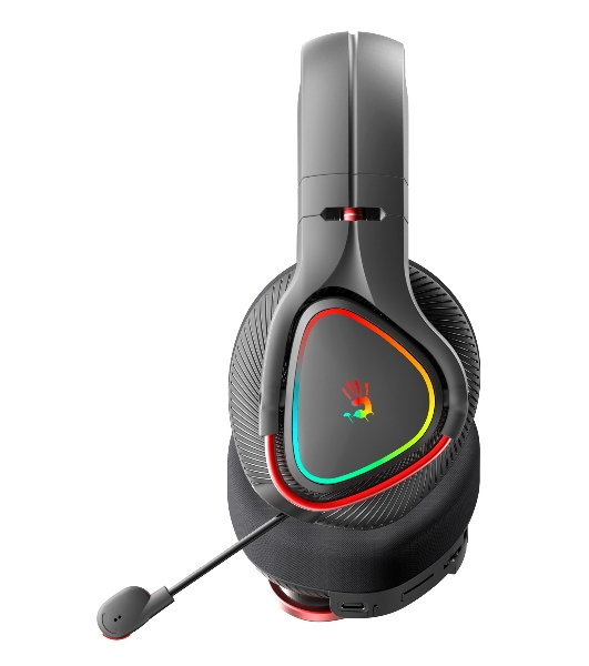 Гарнитура Bloody MR710 чёрный, беспроводная + проводная, Bluetooth, до 44 ч, подсветка