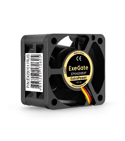 Вентилятор для корпуса ExeGate ExtraPower EP04020B3P черный, 40 мм, 7000 об/мин, 32 дБ, 3 pin