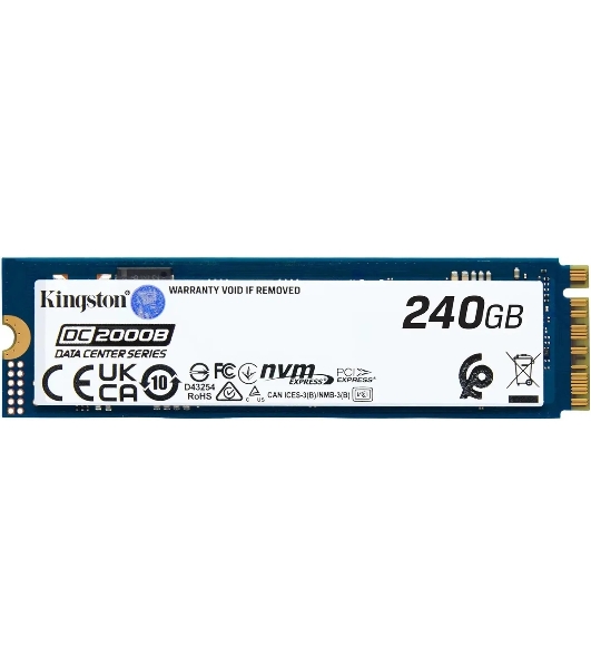 Накопитель SSD Kingston DC2000B, 240Gb, PCIe 4.0 x4, M.2 2280, R/W 4500/400