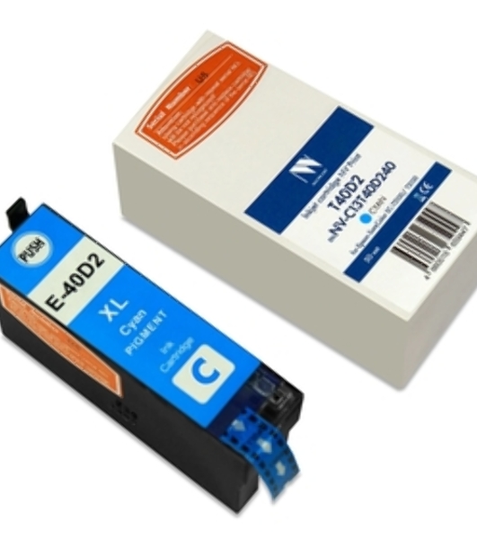 Струйный картридж NVPrint T40D2 (NV-C13T40D240) Cyan для Epson SureColor SC-T5100/T3100 (50 мл) совместимый