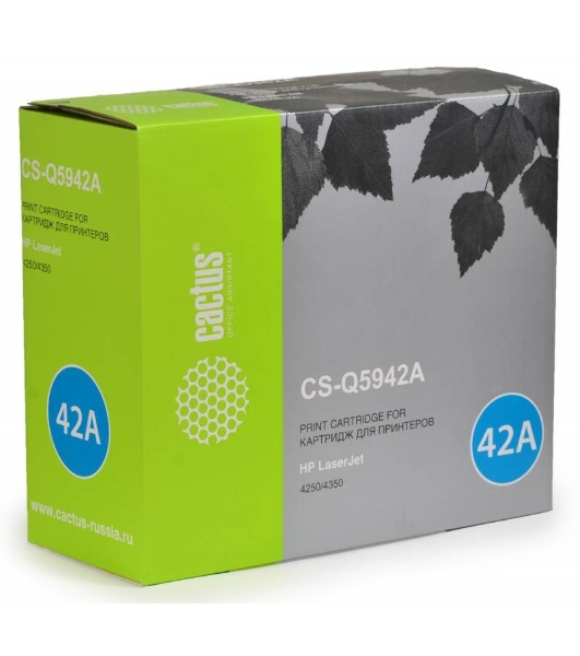 Картридж лазерный Cactus CS-Q5942A черный (10000 стр.) для HP LJ 4250/4350